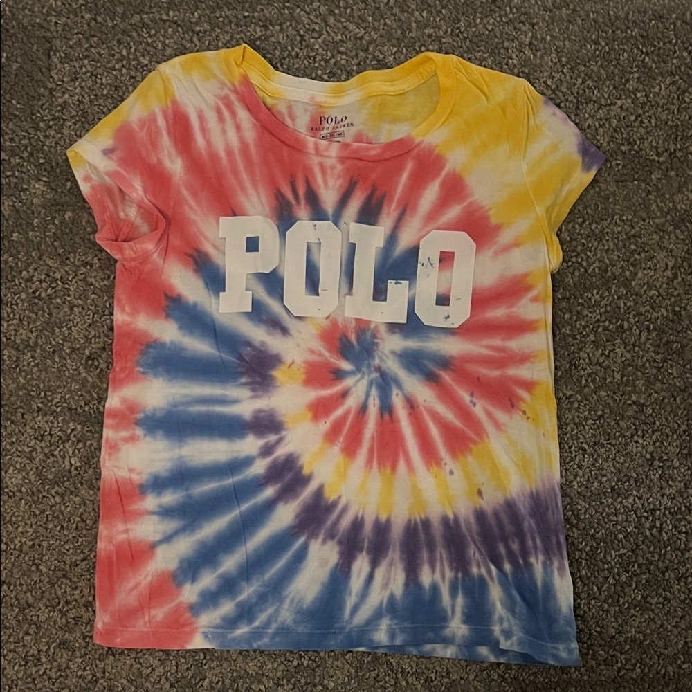 Polo by Ralph Lauren Kids Spiral Tie-Dye Tee - Red, Blue, Yellow